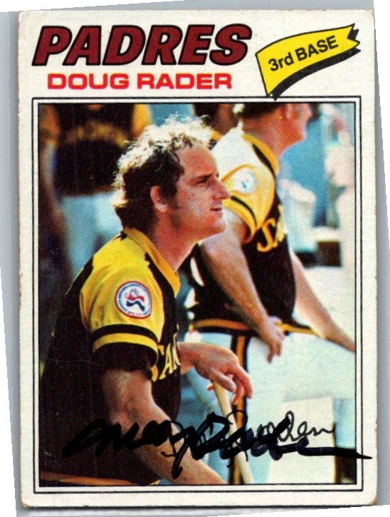 1977 -Doug Rader- Topps Autograph/Signed/Auto Baseball Card #9 Padres