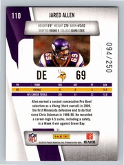 2010 Panini Prestige Xtra Points Gold Jared Allen 110 094/250