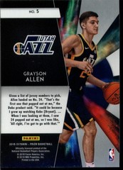 2018-19 Panini Prizm #5 Grayson Allen Freshman Phenoms