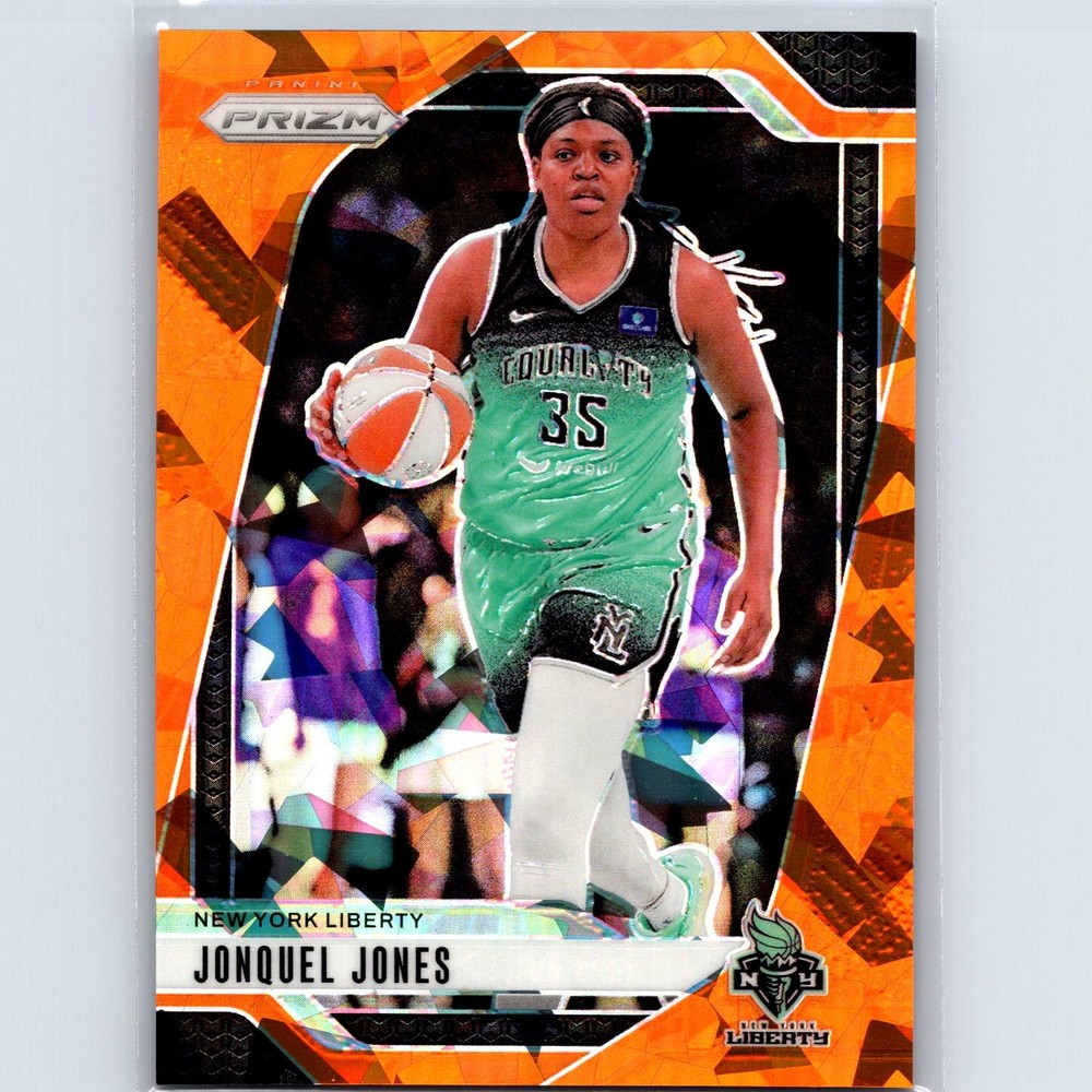 2024 Panini Prizm WNBA Jonquel Jones #14 Ice Orange Prizms New York Liberty