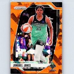 2024 Panini Prizm WNBA Jonquel Jones #14 Ice Orange Prizms New York Liberty