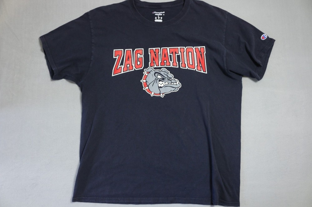 Champion Zag Nation Shirt Mens Large Blue Basketball Gonzaga Bulldogs