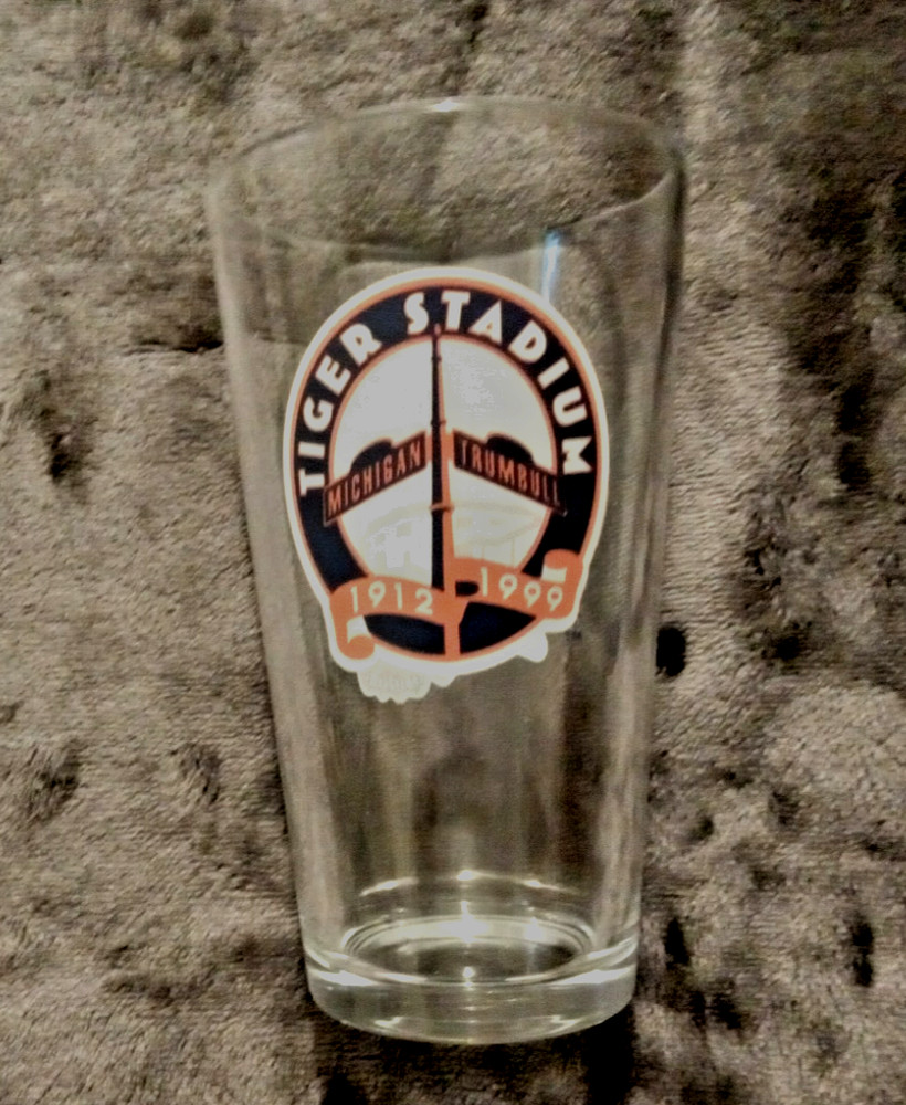 RARE Detroit TIGER STADIUM Baseball Pint Glass 1912-1999 5 3/4” Tall