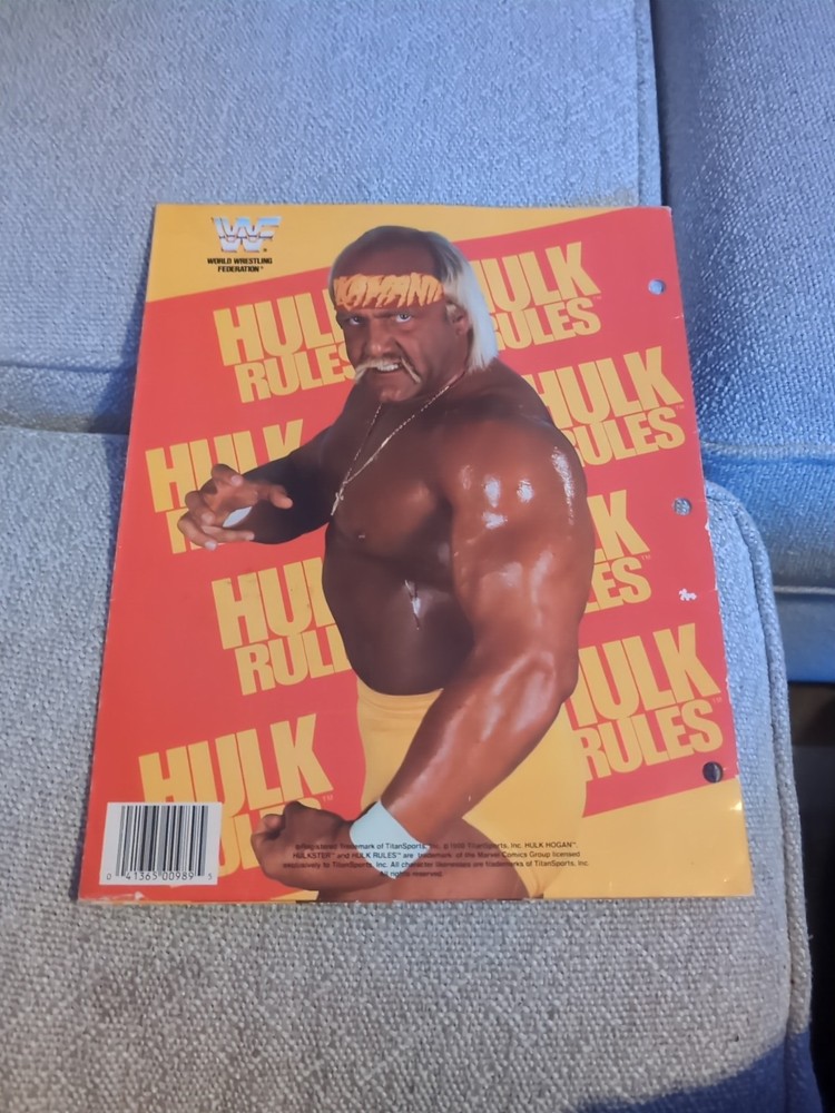 Hulk Hogan School Folder WWF Wrestling 1990 Titan Sports Vintage