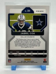 Jabril Cox 2021 Panini Prizm – Neon Green Pulsar Prizm #394 (RC) Dallas Cowboys