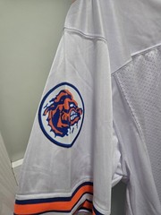 Mud Dogs Boucher #9 Bourbon Bowl Football Jersey XXXL White Blue Orange