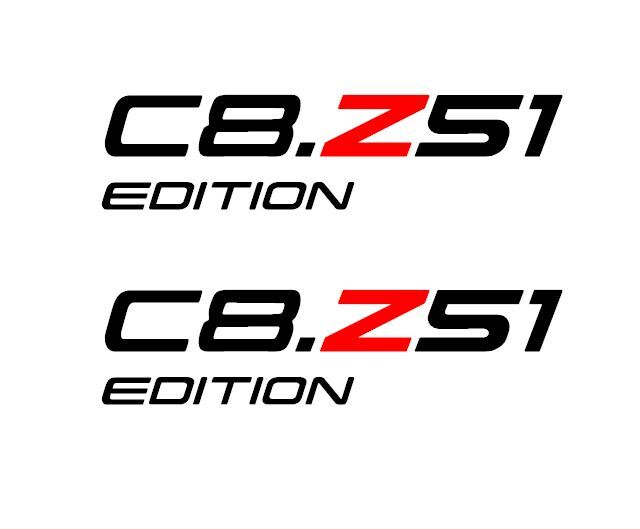 CUSTOM COLORS PAIR of (2) 2020-2023 C8 Corvette C8.Z51 Rear Quarter Vinyl Decals