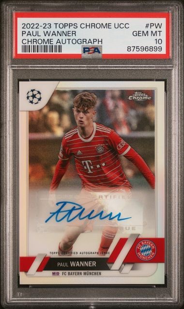 PAUL WANNER 2022 TOPPS CHROME BAYERN REFRACTOR AUTO #CA-PW PSA 10 GEM MINT POP 8