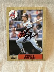 1987 Topps – Brett Butler #723 Auto Autograph Cleveland Indians MLB Black Ink