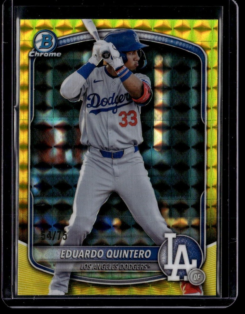 2025 Bowman Draft #BD-111 Eduardo Quintero Yellow Geometric Refractor /75