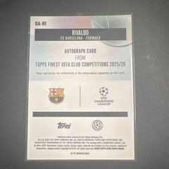 Topps Finest UEFA 2025/26 Rivaldo Autograph FC Barcelona BA-RI 14/25 Orange Wave