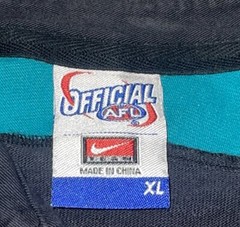 VTG Nike Official AFL Port Adelaide Power XL Teal Black Long Sleeve Rugby Polo