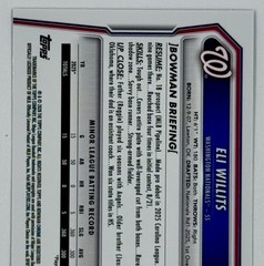 2026 Bowman Baseball Eli Willits #BCP-95 Blue Refractor /150 SSP
