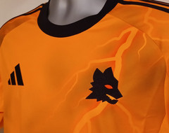 Adidas AS Roma 2025/26 Men&rsquo;s Away Jersey XL Orange Black NEW