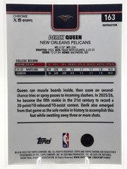 2025 Topps Chrome Update Derik Queen RC #163 Refractor