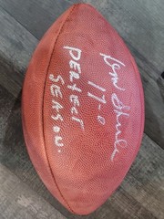 Don Shula Signed Wilson NFL « The Duke » Football 17-0 Perfect Season Inscription