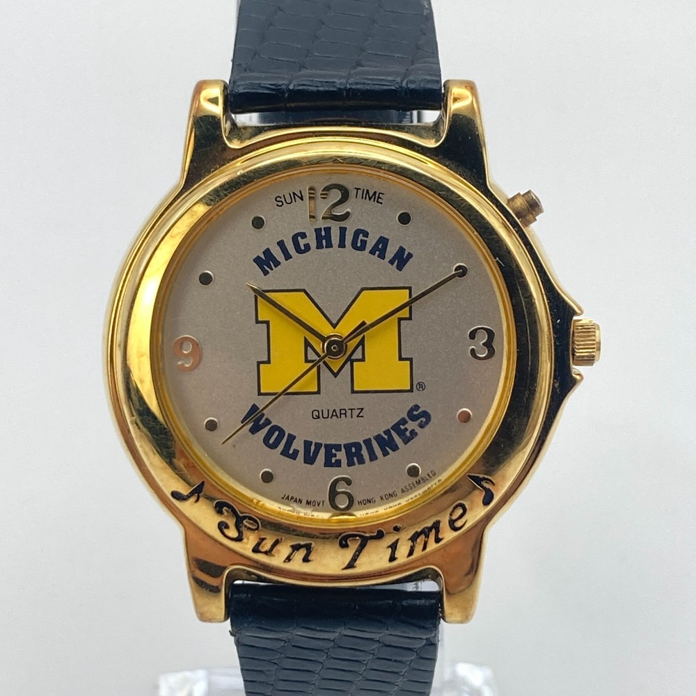 University of Michigan Wolverines Men&rsquo;s Watch 34mm Sun Time NO MUSIC New Battery
