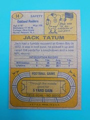 1974 Topps Jack Tatum #14 Oakland Raiders