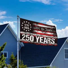 250th Anniversary American Flag 3×5 FT 3-Layer 36 inches by 60 inches, Black
