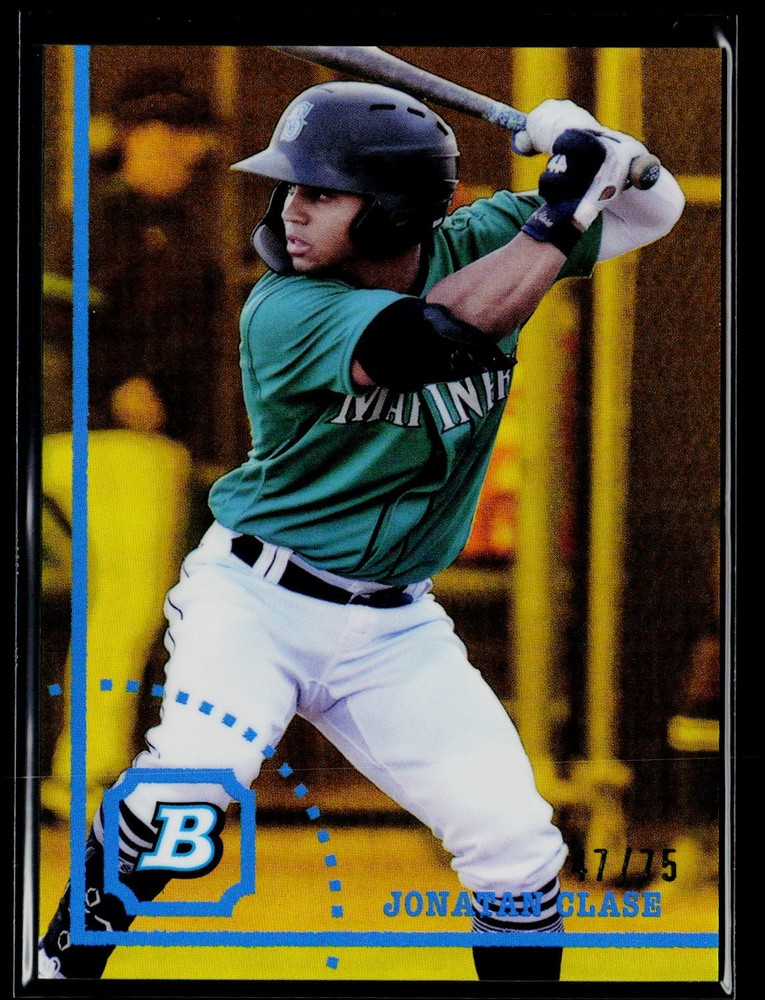 Jonatan Clase 2022 Bowman Heritage Chrome Prospects Yellow Refractor #/75