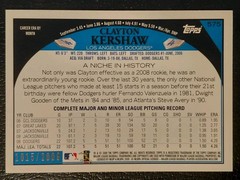 2009 Topps Clayton Kershaw #575 Gold /2009