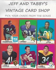 1969 TOPPS FOOTBALL 1 TO 262 / SEE DROP DOWN MENU.
