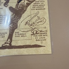 1948 SATCHEL PAIGE SIGNED CLEVELAND INDIANS Drawing 4×6”