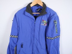 Nascar x Sunoco Jacket Men&rsquo;s Medium Blue Fleece Lined Zip Up Time Out VTG 90s