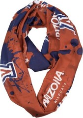 Arizona Wildcats Infinity Scarf Red and Navy Splatter Design