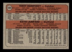 Expos Rookie Stars Terry Humphrey Keith Lampard 1972 Topps #489 Vg-Ex