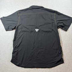 Columbia PFG Iowa Hawkeyes Embroidery Black Short Sleeve Button Up Sz XL