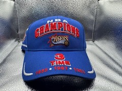 Philadelphia 76ers Royal Blue 3 Time world Champions Hat OSFA