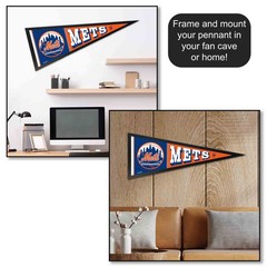 New York Mets Block Stitch MLB 12 in X 30 in Pennant