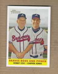CHIPPER JONES / BOBBY COX 2007 TOPPS HERITAGE #314 ATLANTA BRAVES BOSS AND POWER