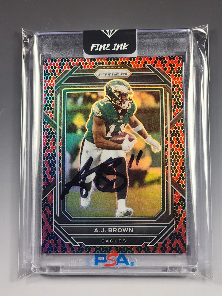 A.J. Brown 2022 Panini Prizm Red Black Snake Skin SP AUTO NM-MINT FINE INK