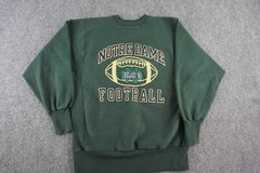 Notre Dame Sweatshirt Mens Green XL Vintage &rsquo;96 Champion Reverse Weave Football