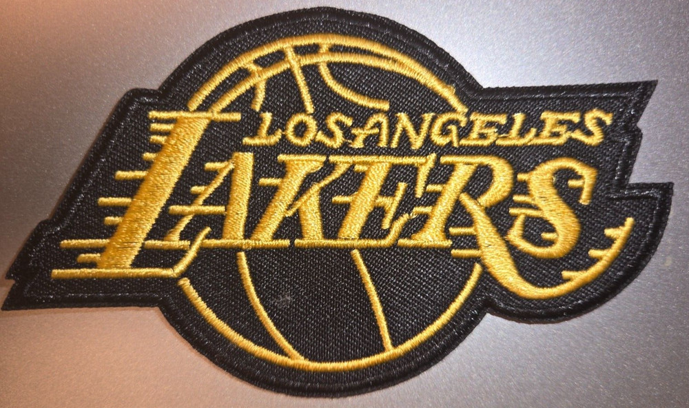 LOS ANGELES LAKERS IRON ON PATCH 4&Prime; X 2.5&Prime; FREE SHIPPING W/ TRACKING