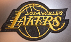 LOS ANGELES LAKERS IRON ON PATCH 4&Prime; X 2.5&Prime; FREE SHIPPING W/ TRACKING