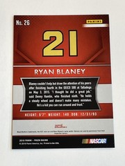 2016 Panini Prizm Racing #26 – Ryan Blaney RC – Wood Brothers Racing