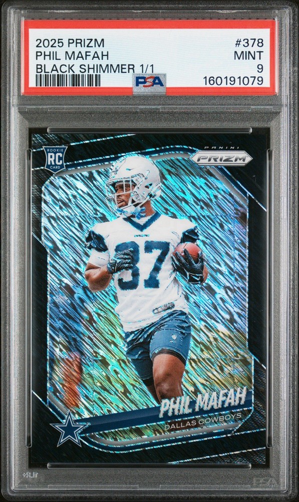 2025 Prizm Phil Mafah Black Shimmer 1/1 PSA 9 RC Cowboys