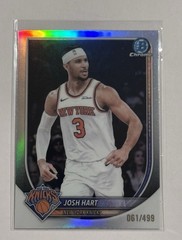 2025 Bowman Chrome Refractor 61/499 Josh Hart – #BCV-153 New York Knicks