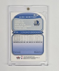 MINT SP PLATINUM MEDALLION DIE-CUT 2003-04 FLEER ULTRA DIRK NOWITZKI MAVERICKS