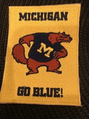 University Of Michigan Wolverines Vintage Embroidered Iron On Patch 4” X 3”
