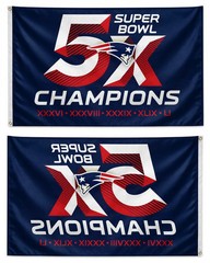 New England Patriots 5X Super Bowl Champions 3×5 Flag NWT Licensed Football