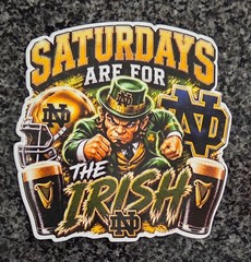 Notre Dame Fighting Irish Leprechaun Vinyl Decal / Sticker Water Resistant UV