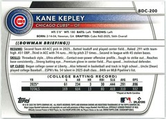 2025 Bowman Draft Chrome Kane Kepley Sapphire Edition 1st #BDC-200 – Cubs