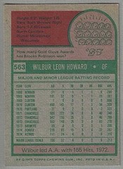 2024 Topps Heritage 1975 50th Anniversary Buy Back Wilbur Howard #563 Astros