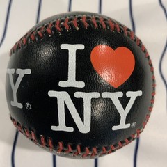 I Love New York NY BLACK W/ RED Stitches Souvenir baseball collectible ball