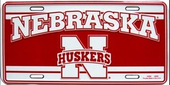University of Nebraska Cornhuskers License Plate 12” x 6”