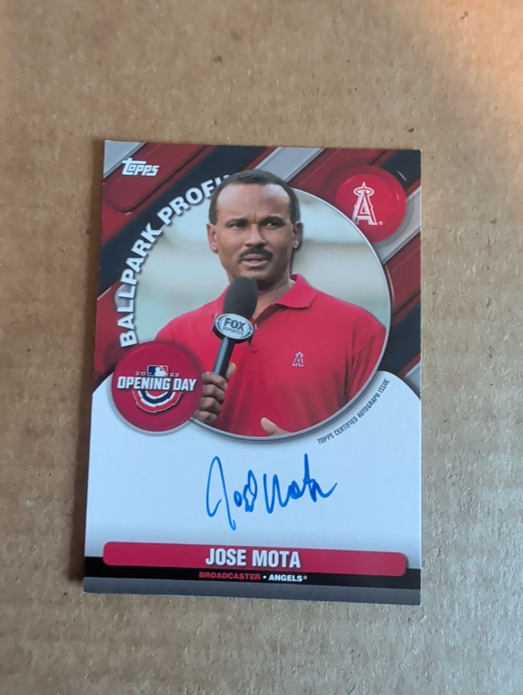 2022 Topps Opening Day Ballpark Profile Auto Jose Mota #BPA-JMO Auto Angels !!!
